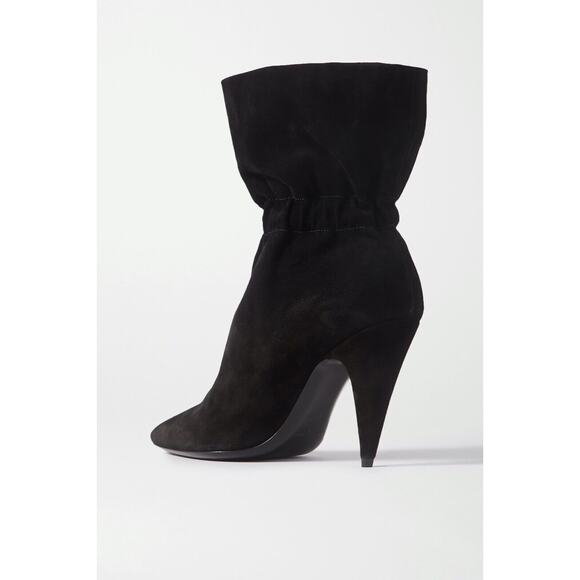 Saint Laurent YSL Etienne 95 Black Suede Runway Elastic Cuff Heel Ankle Boot 42 - Picture 8 of 12